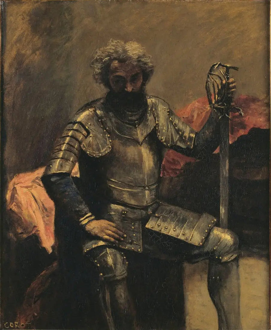 Homem em armadura - Jean-Baptiste Camille Corot