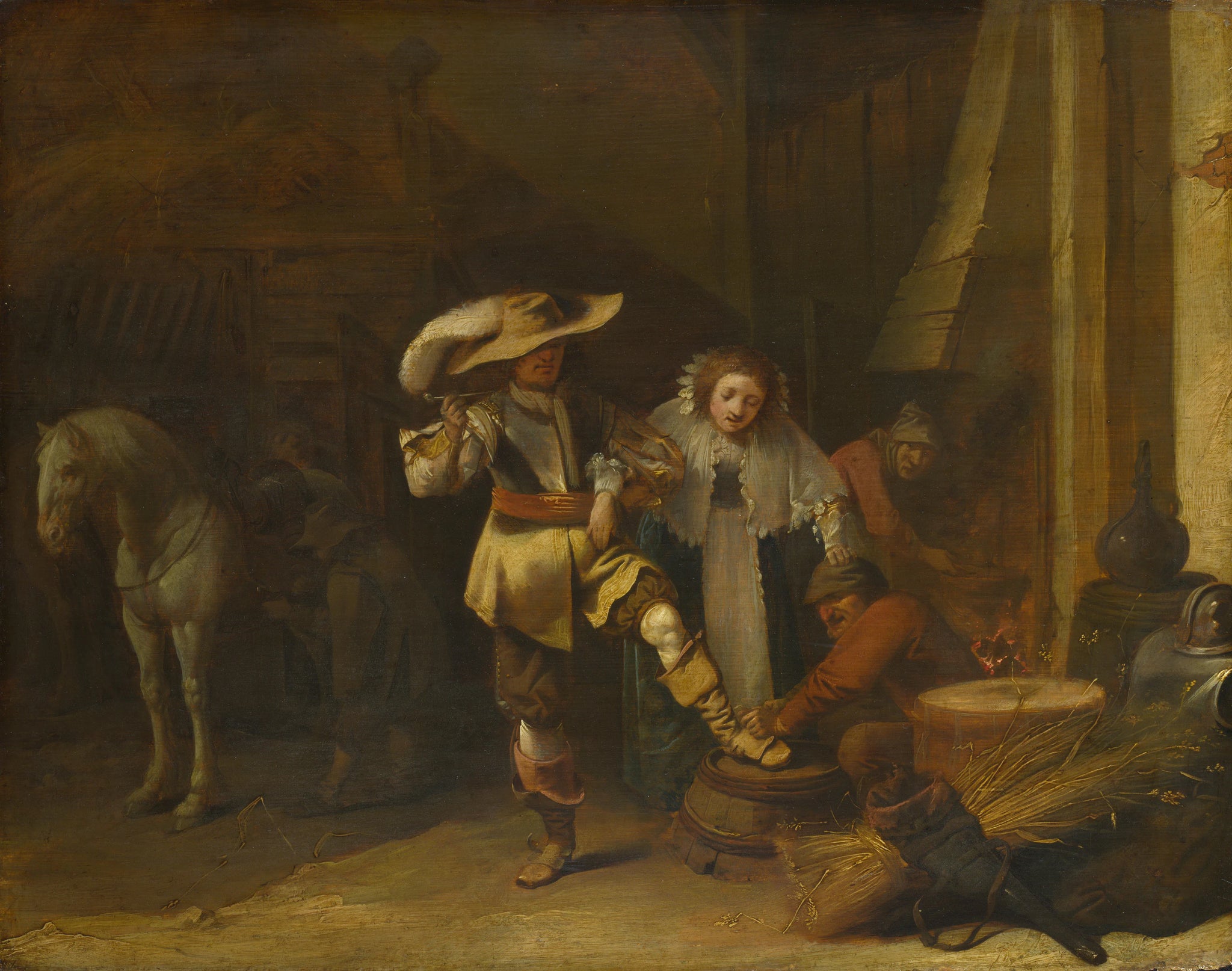 Un homme et une femme dans une étable - Pieter Jansz Quast