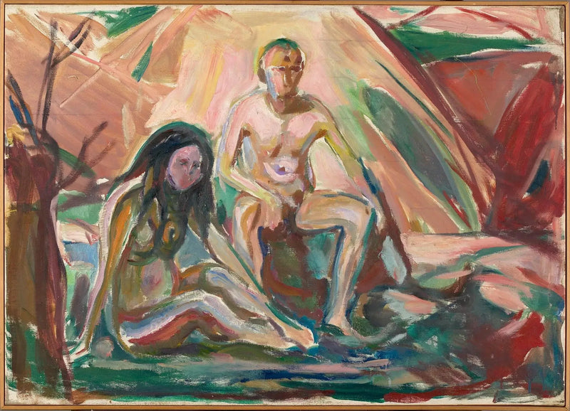 Homem e Mulher nus, sentados - Edvard Munch