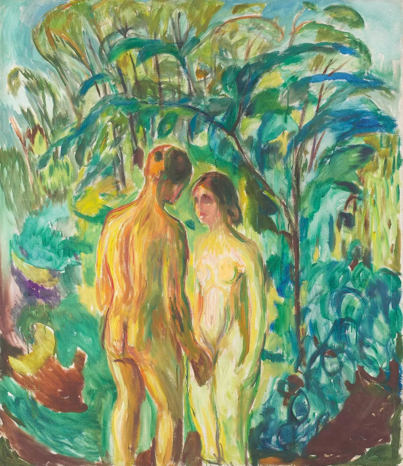 Homem e Mulher nus na floresta - Edvard Munch