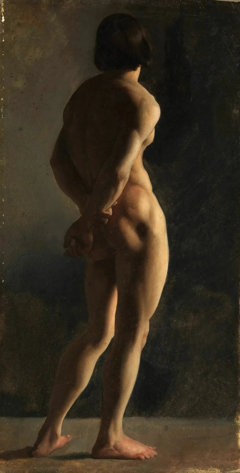 Homem nu, visto de costas - Hippolyte Flandrin