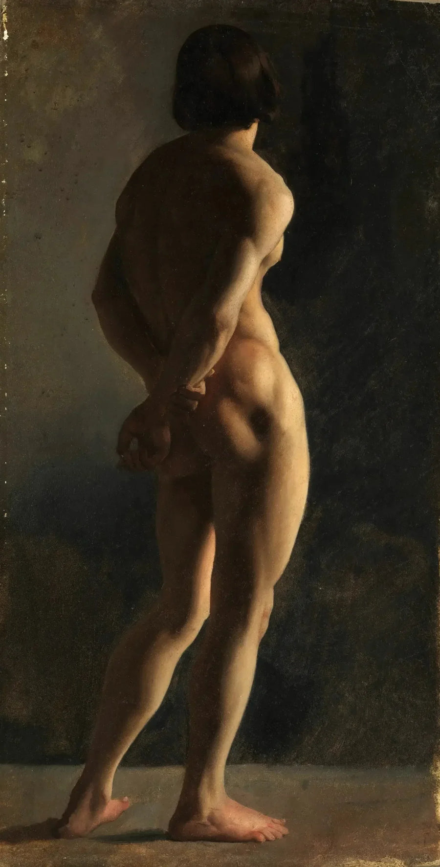 Homem nu, visto de costas - Hippolyte Flandrin
