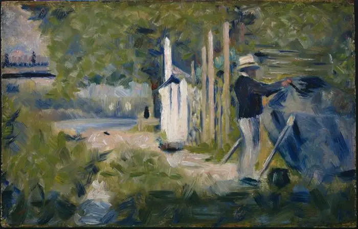 Homem pintando um barco - Georges Seurat