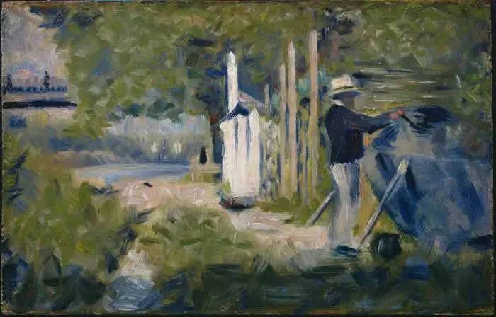 Homem pintando um barco - Georges Seurat