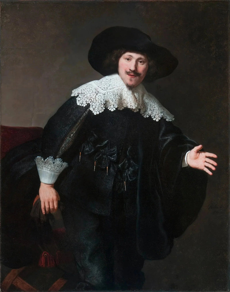 Retrato de um homem se levantando de seu assento - Rembrandt