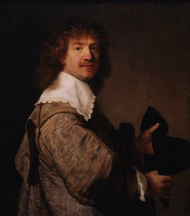 Retrato de um homem segurando um chapéu - Rembrandt