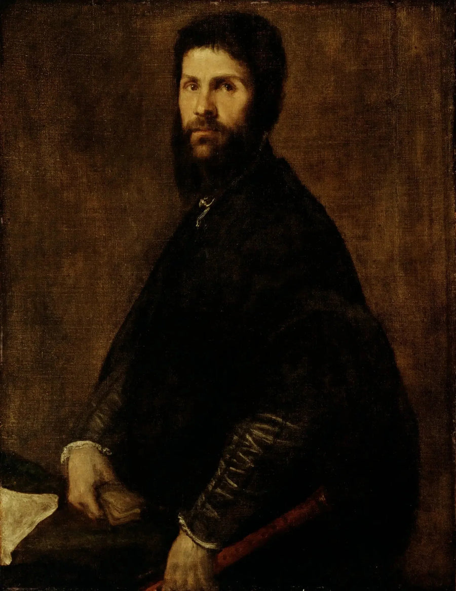 Homem segurando uma flauta - Titian