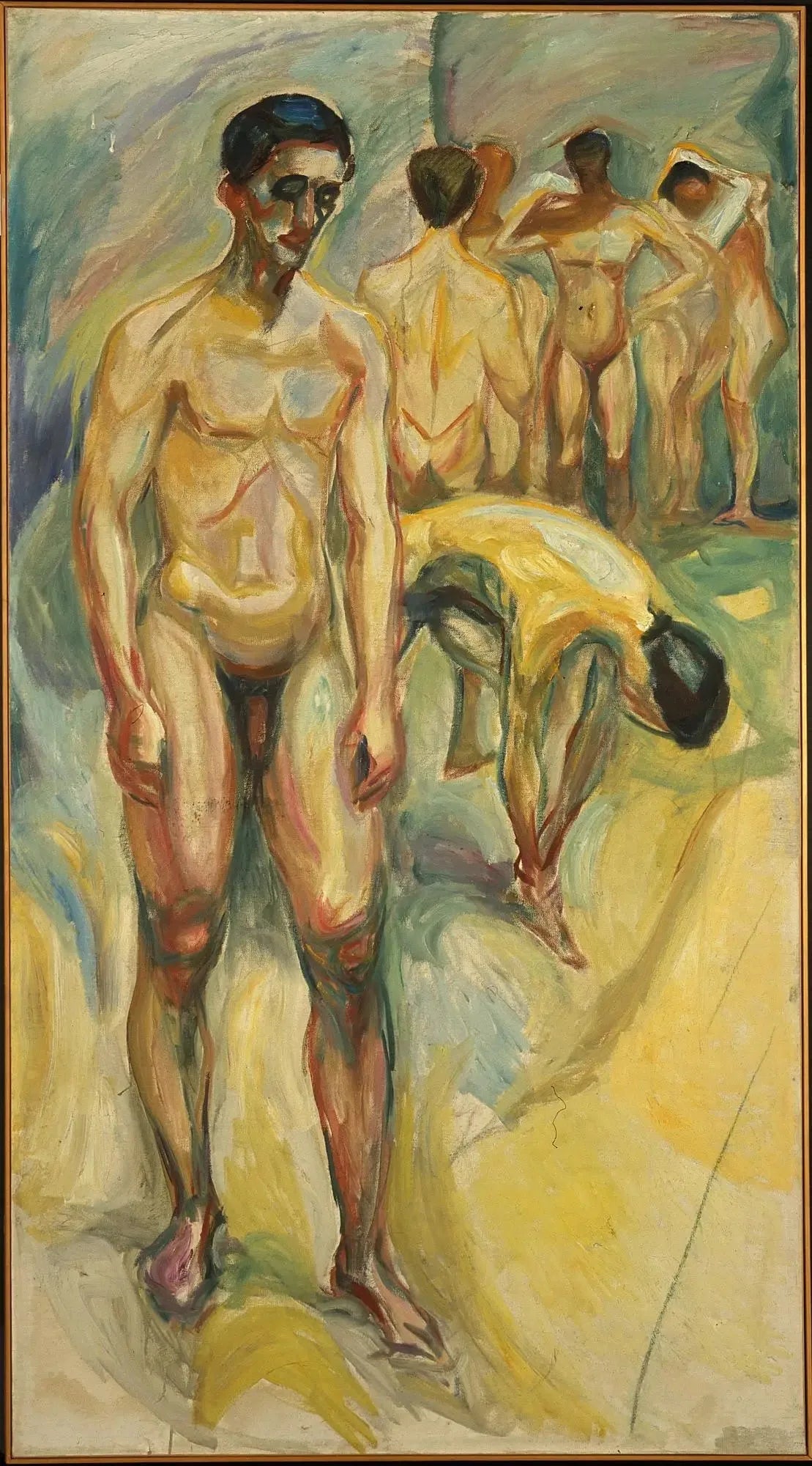 Hommes nus aux bains - Edvard Munch image 1 copie de tableau peinte à la main