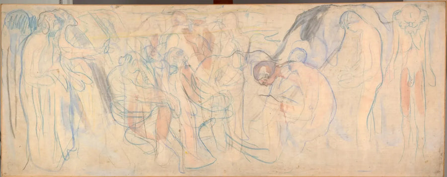 Homens nus em uma paisagem - Edvard Munch