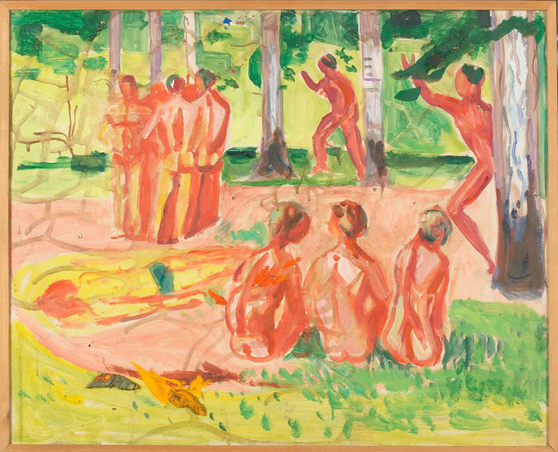 Homens nus em uma floresta de bétulas - Edvard Munch