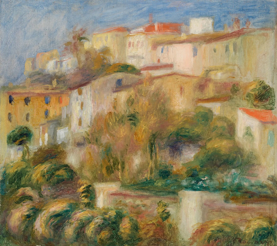 Casas em uma Colina (Grupo de casas em um morro) - Pierre-Auguste Renoir