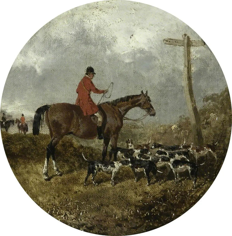 Oito cenas circulares de caça ao raposo: caçador e cães - John Frederick Herring, Sr.