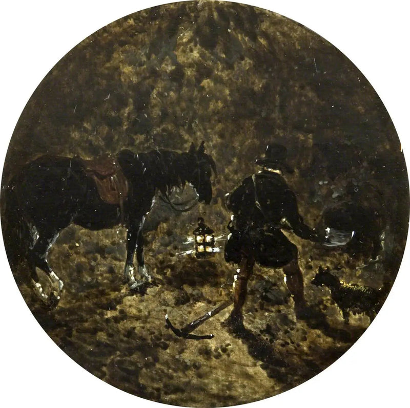 Oito cenas circulares de caça ao raposo: a Terra para à noite - John Frederick Herring, Sr.