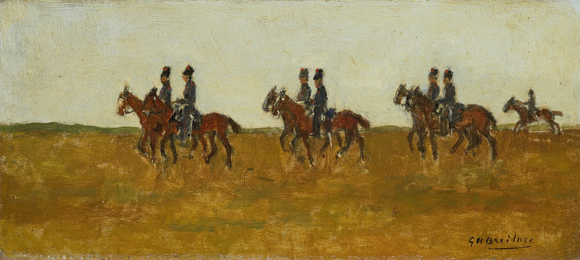 Hussards en plein champ - George Hendrik Breitner