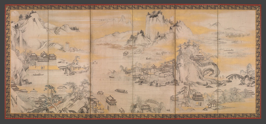 Île de Jinshan et lac de l’Ouest - Kanō Sanraku