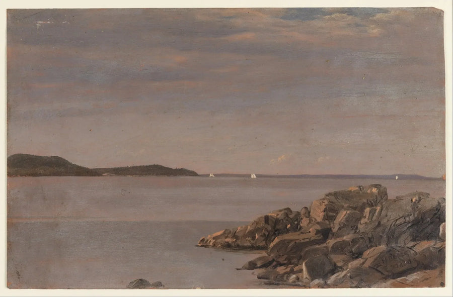 Ilha das Montanhas Desertas, costa de Maine - Frederic Edwin Church