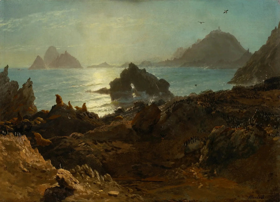 Ilhas Farallon, oceano Pacífico, Califórnia - Albert Bierstadt