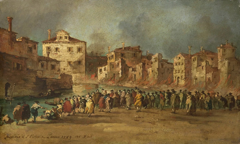 Incêndio no depósito de óleo de San Marcuola, Veneza, 28 de novembro de 1789 - Francesco Guardi