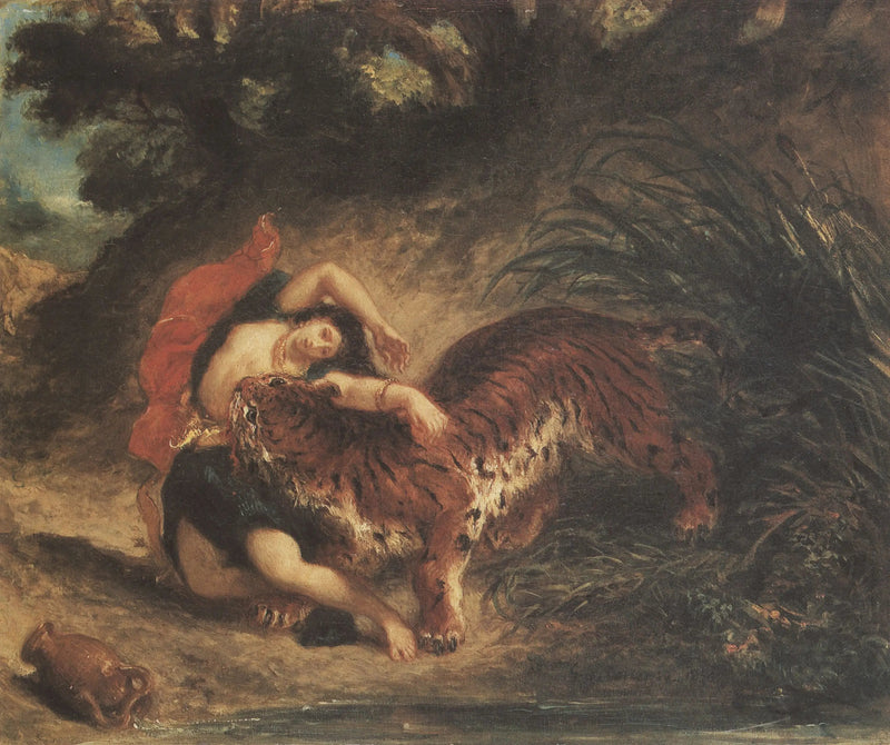 Indiana mordida por um tigre - Eugène Delacroix