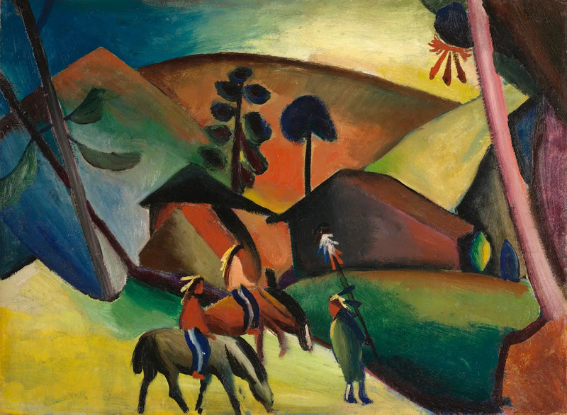 Índios a cavalo - August Macke
