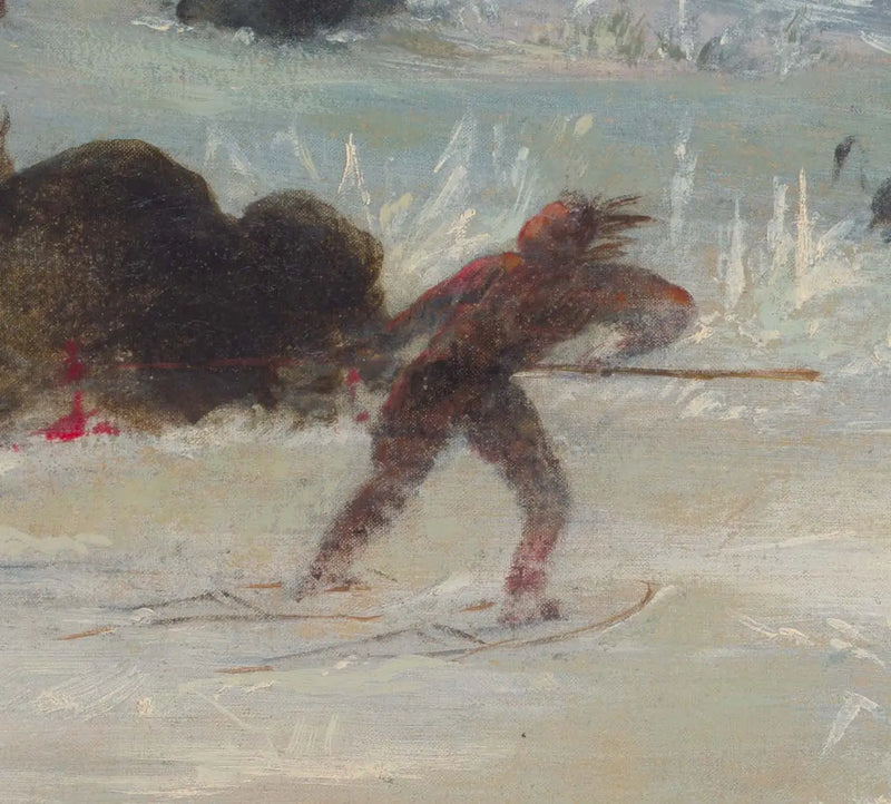 Índios Assinibóia perseguindo bisões com raquetes - George Catlin