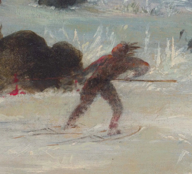 Índios Assinibóia perseguindo bisões com raquetes - George Catlin