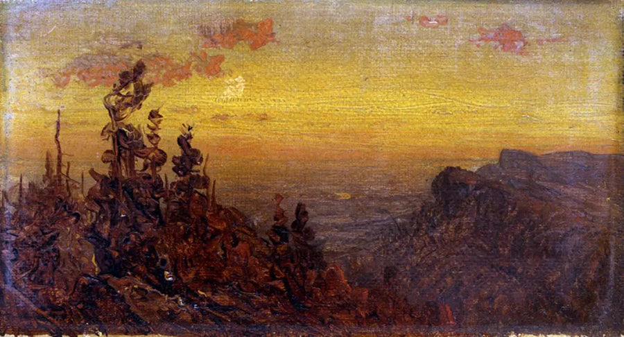 Índios ao redor da fogueira - Lua crescente - Sanford Robinson Gifford