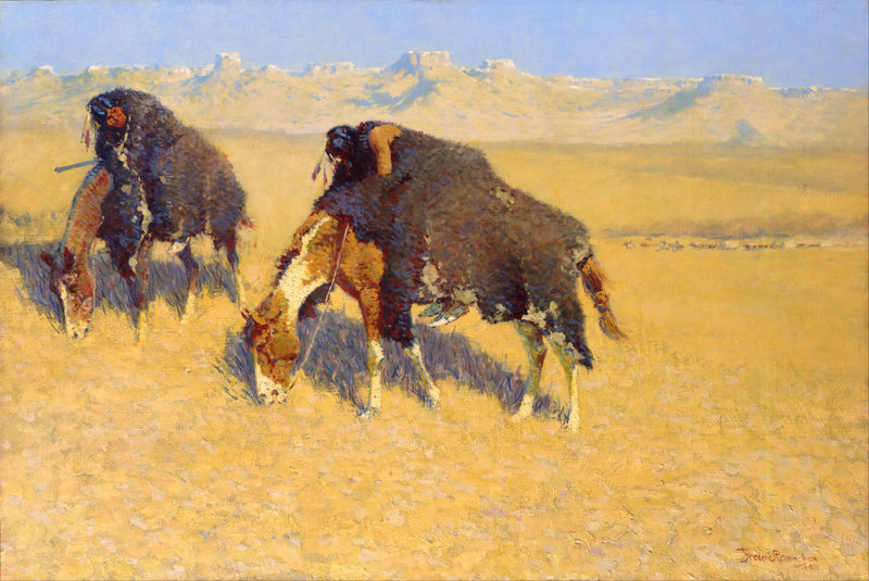 Índios simulando bisontes - Frederic Remington