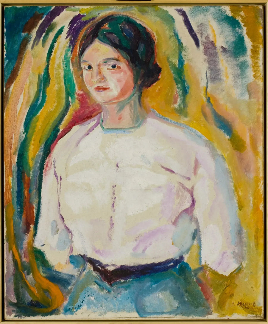 Ingeborg com as mãos atrás das costas - Edvard Munch