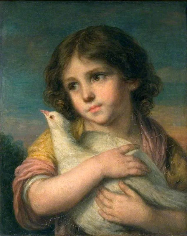 Inocência: Uma menina com uma pomba - Jean-Baptiste Greuze