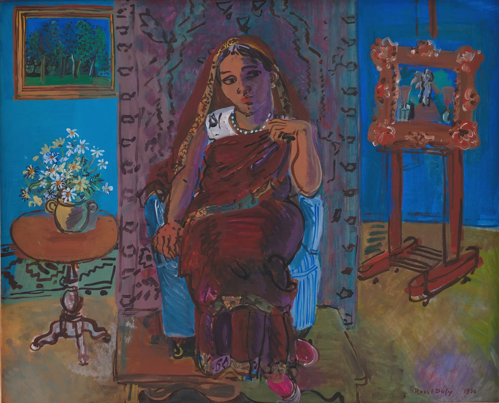 Interiør med indisk kvinde - Raoul Dufy image 1 tableau peint à l’huile sur toile