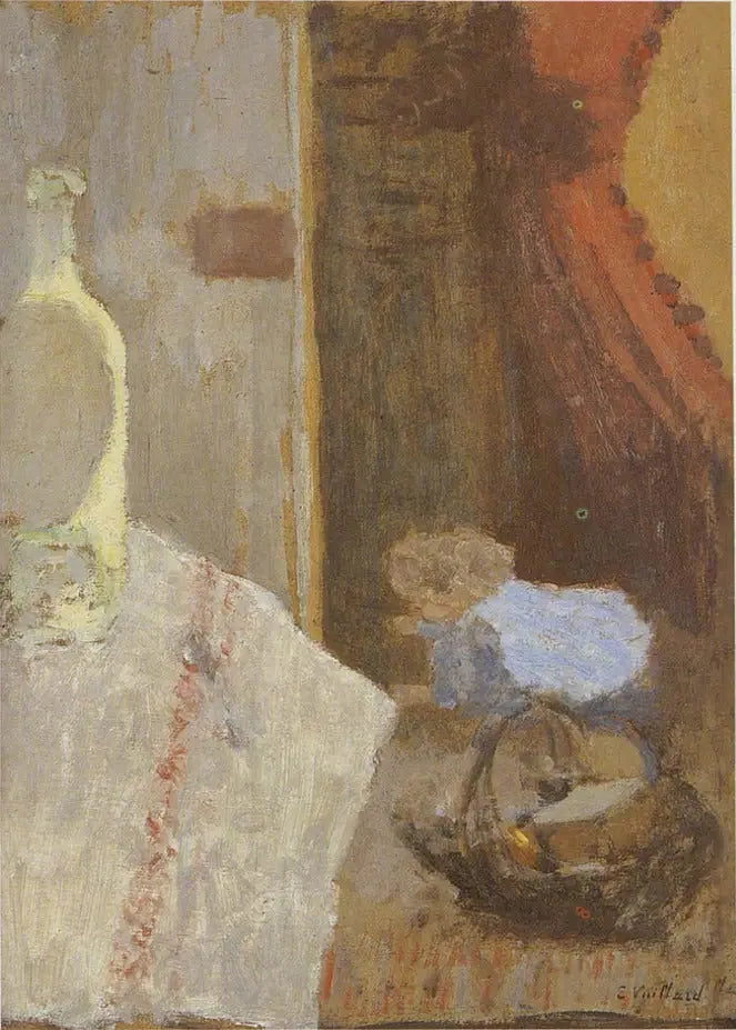 Interior com tapeçaria vermelha - Édouard Vuillard