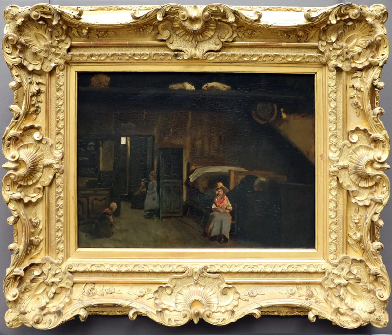 Interior da mas Bilier, perto de Limoges - Jean-Baptiste Camille Corot