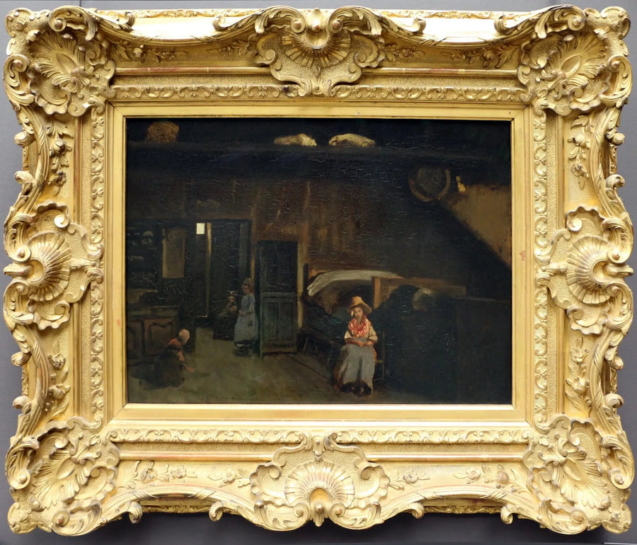 Interior da mas Bilier, perto de Limoges - Jean-Baptiste Camille Corot