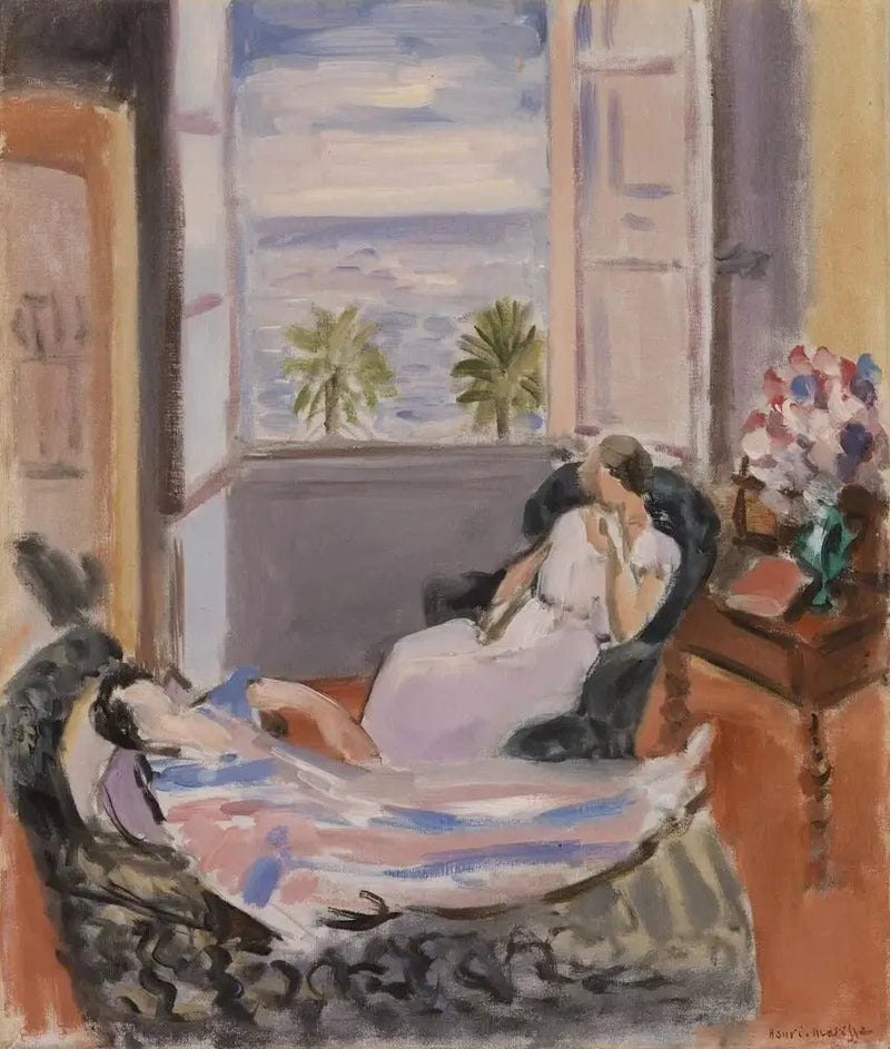 Interior com duas figuras, janela aberta (Interior com duas figuras, janela aberta) - Henri Matisse