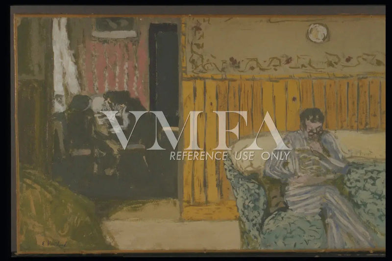 Interior com um homem lendo - Édouard Vuillard