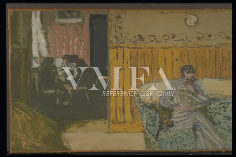 Interior com um homem lendo - Édouard Vuillard