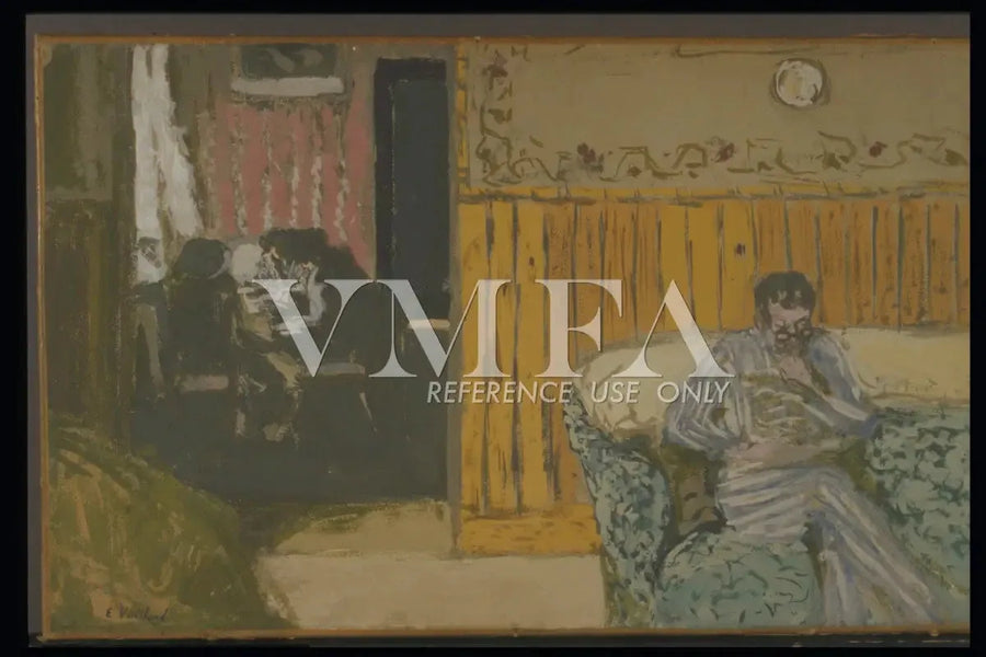 Interior com um homem lendo - Édouard Vuillard