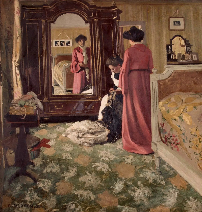 Interior, quarto com dois personagens - Félix Vallotton