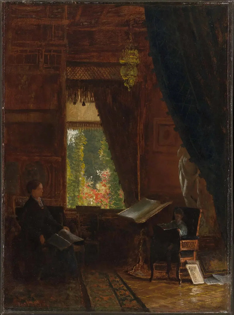 Interior de uma biblioteca - Albert Bierstadt