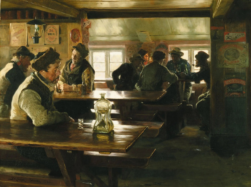 Intérieur d'une taverne - Peder Severin Krøyer image 1 copie de tableau peinte à la main