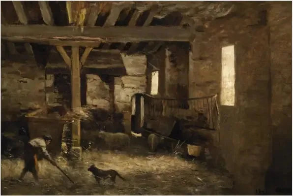 Interior de curral - Jean-Baptiste Camille Corot