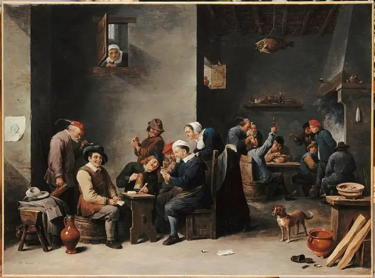 Interior de cabaré. A Partida de Cartas - David Teniers, o Jovem