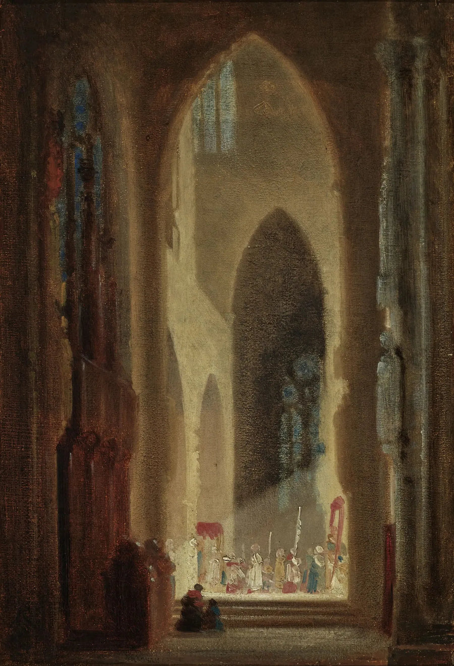 Interior da igreja com procissão - Carl Spitzweg