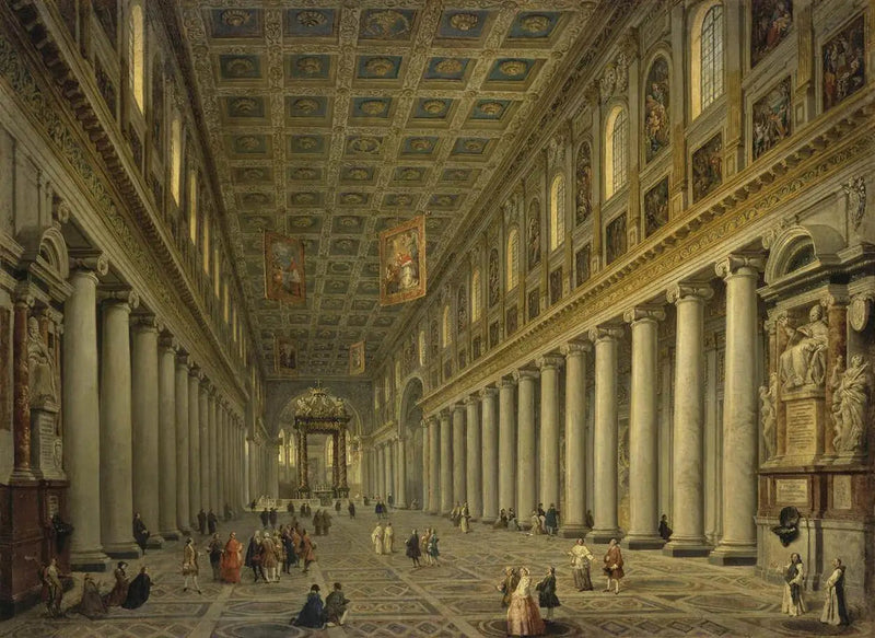 Interior da Basílica de Santa Maria Maior em Roma - Giovanni Paolo Panini