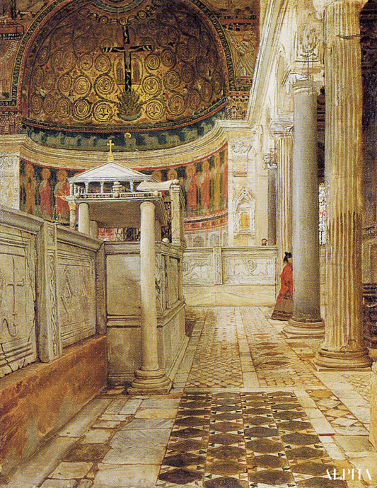 Intérieur de l’église San Clemente Rome - Lawrence Alma-Tadema Reproductions de tableaux à la peinture à l’huile