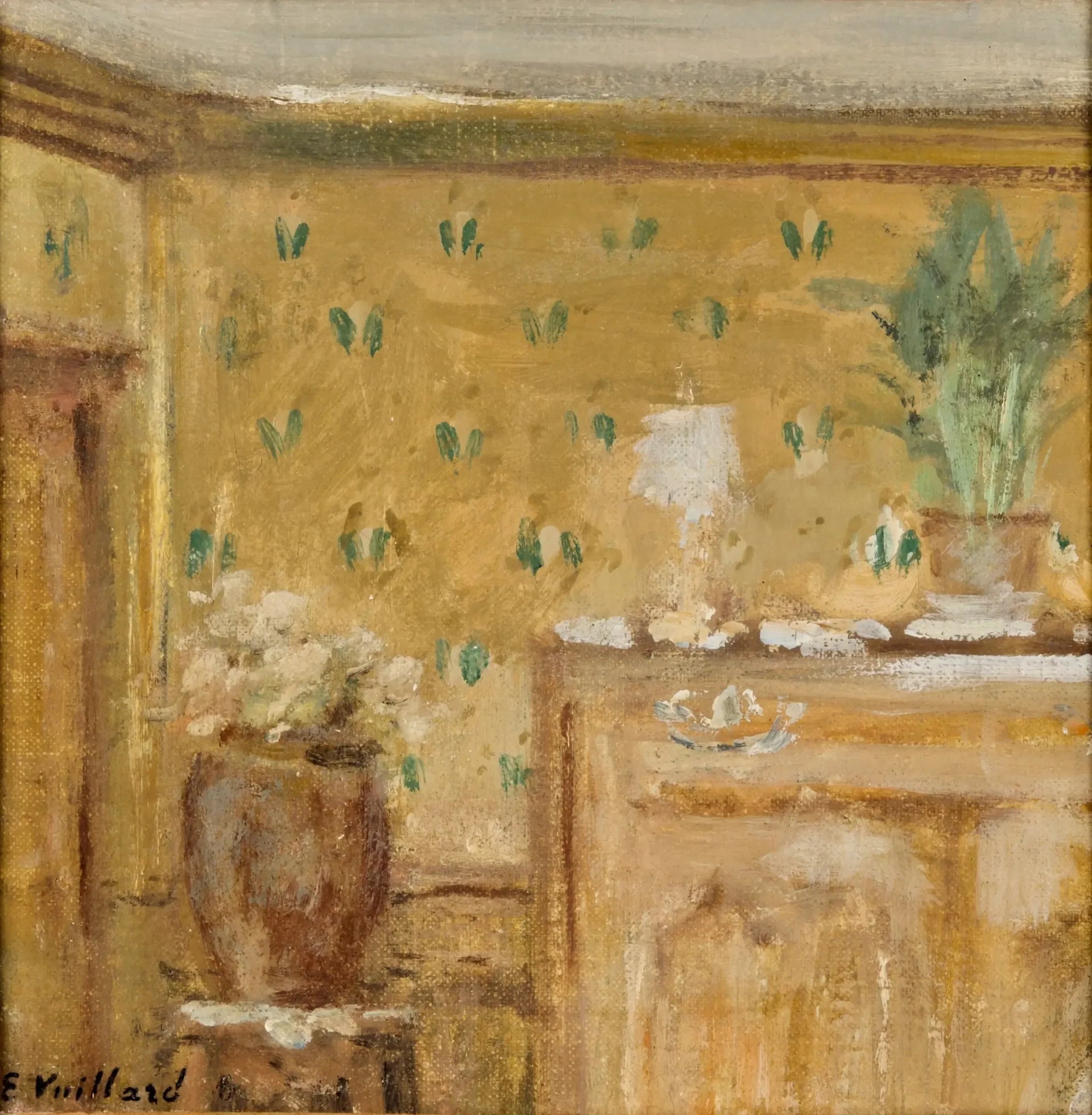 Intérieur de maison - Édouard Vuillard image 1 copie peinte à la main à l’huile