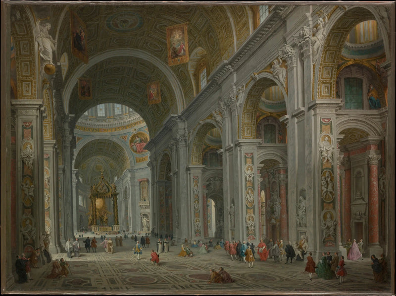 Interior de São Pedro, Roma - Giovanni Paolo Panini