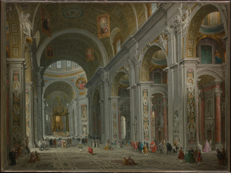 Interior de São Pedro, Roma - Giovanni Paolo Panini