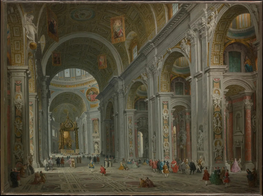 Interior de São Pedro, Roma - Giovanni Paolo Panini
